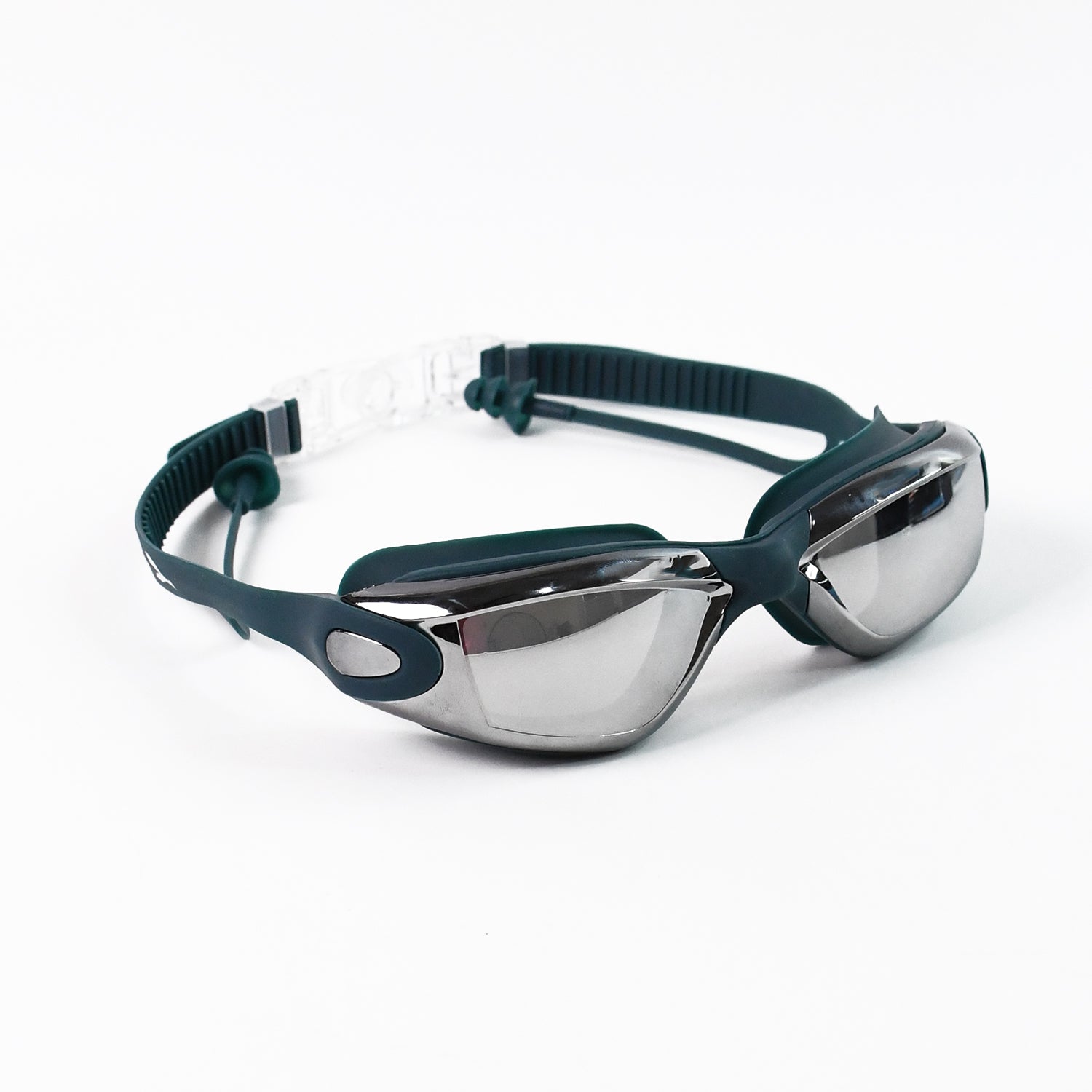 Knx Professional Anti-Fog UV Protection Swimming Goggles with Mirrored Lenses and Earplugs