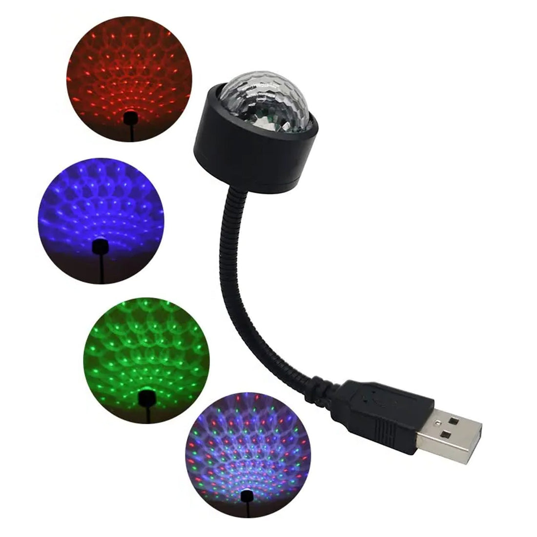 USB Star Projector & Disco Ball Light for Car & Bedroom Decor
