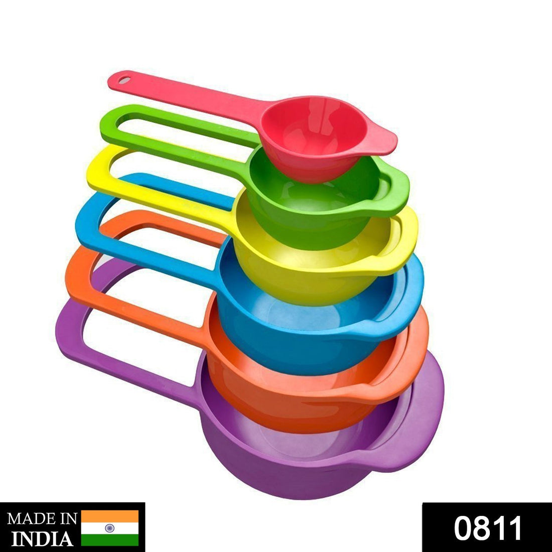 Set of 6 plastic measuring spoons in different sizes