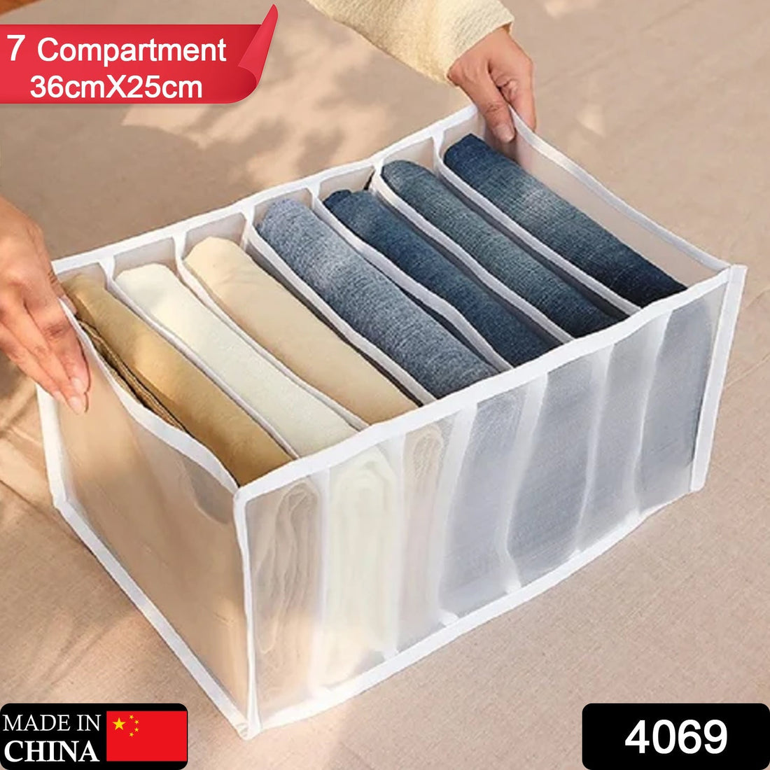 7 Grid Clothes Organizer for Wardrobe Storage