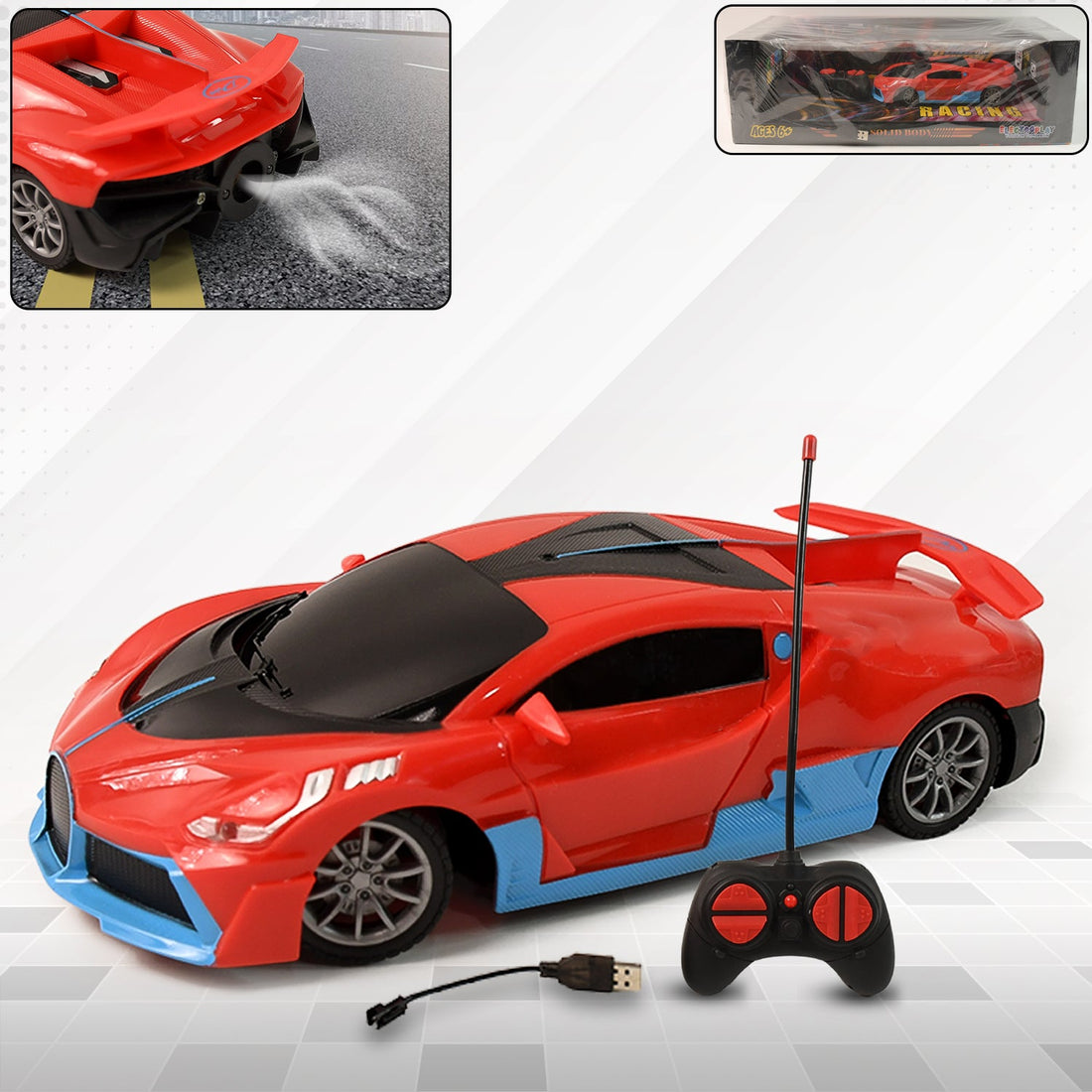 Electroplay High-Speed RC Sports Car with Spray Exhaust Effect (1 Set)