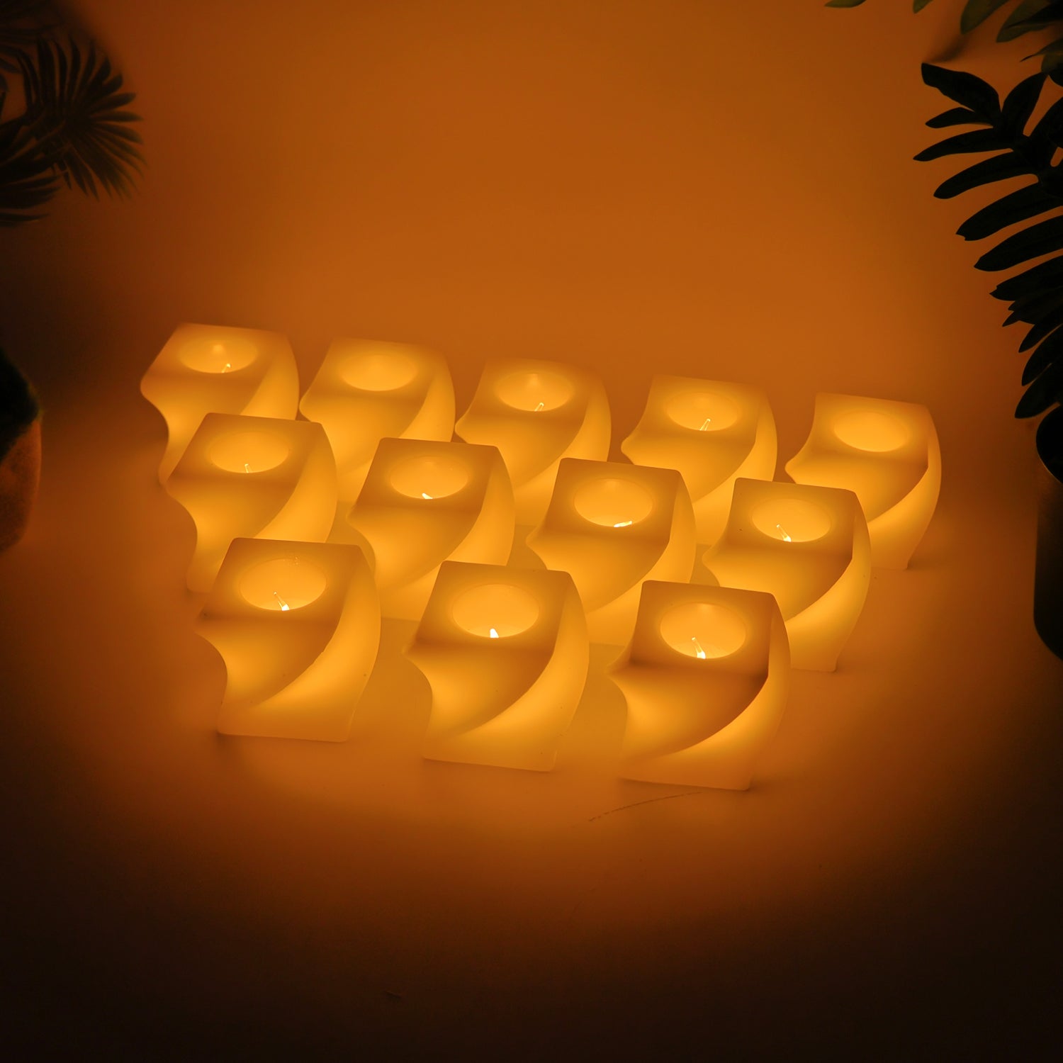 12Pc Square Shape Tealight Diwali Candles