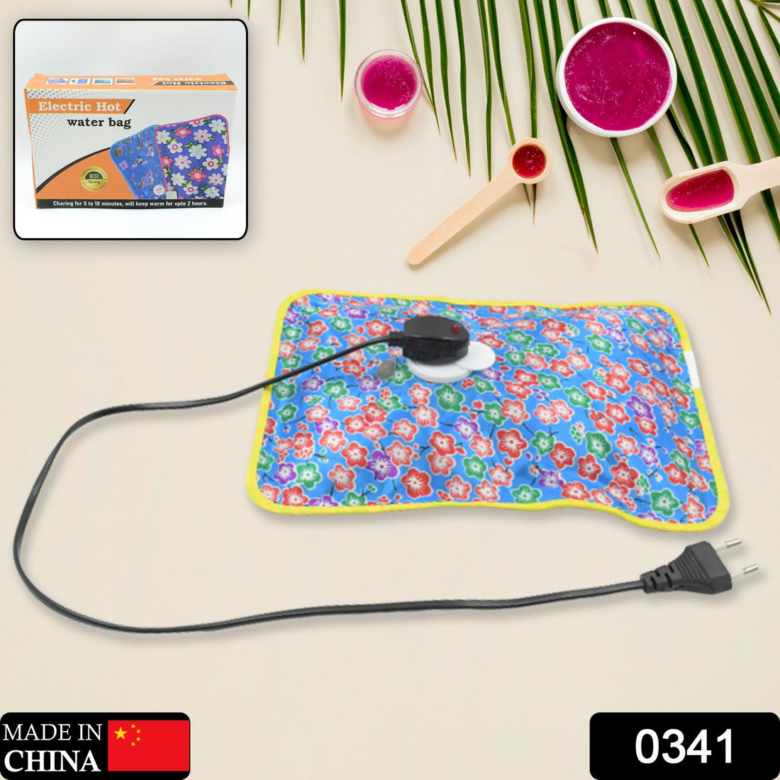 Electric hot water bag, soft fabric cover