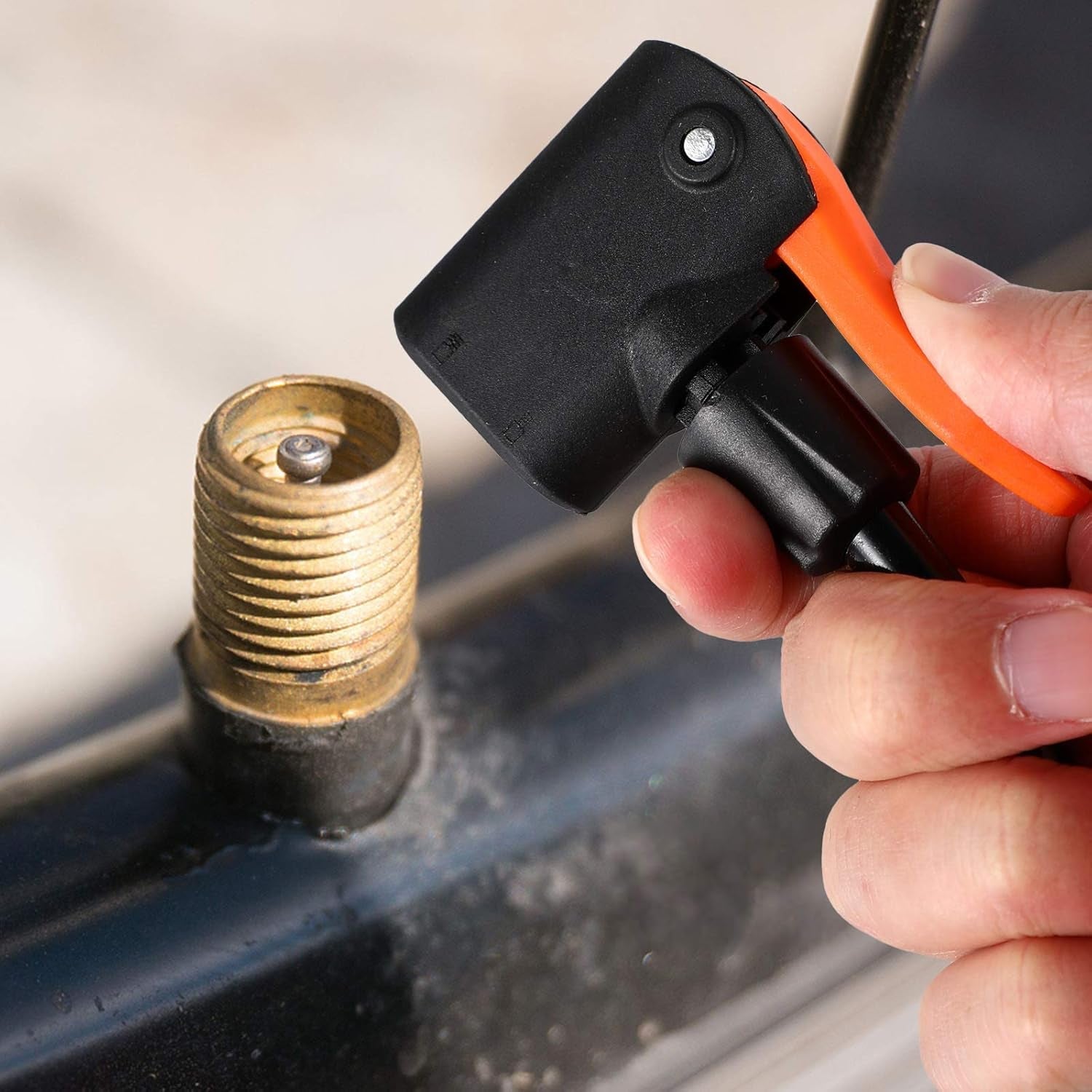 Compact Mini Foot-Operated Air Pump with Hose & Locking Valve Head