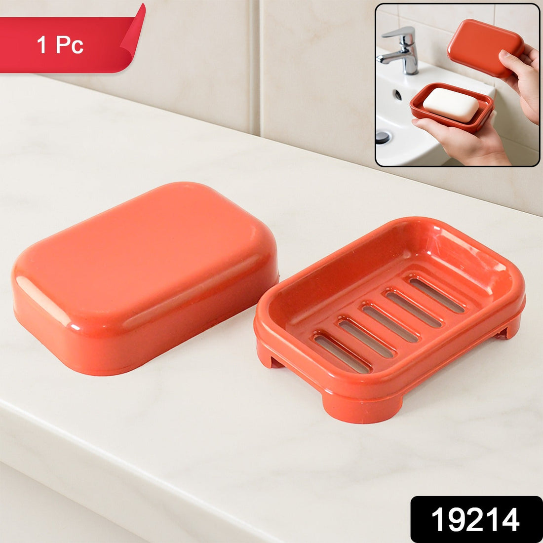 Brick Red Plastic Soap Case