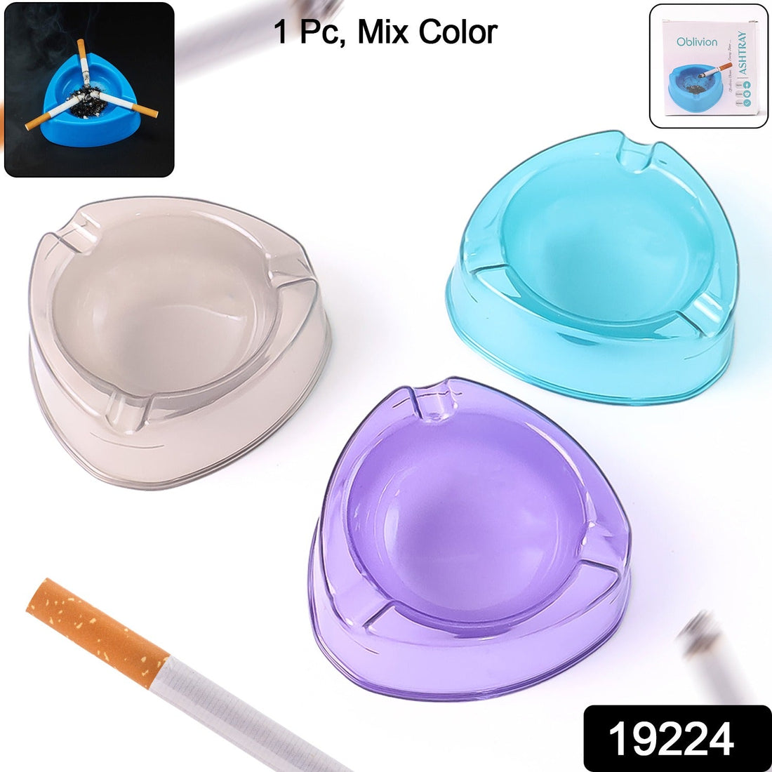 Oblivion Transparent Plastic Ashtray