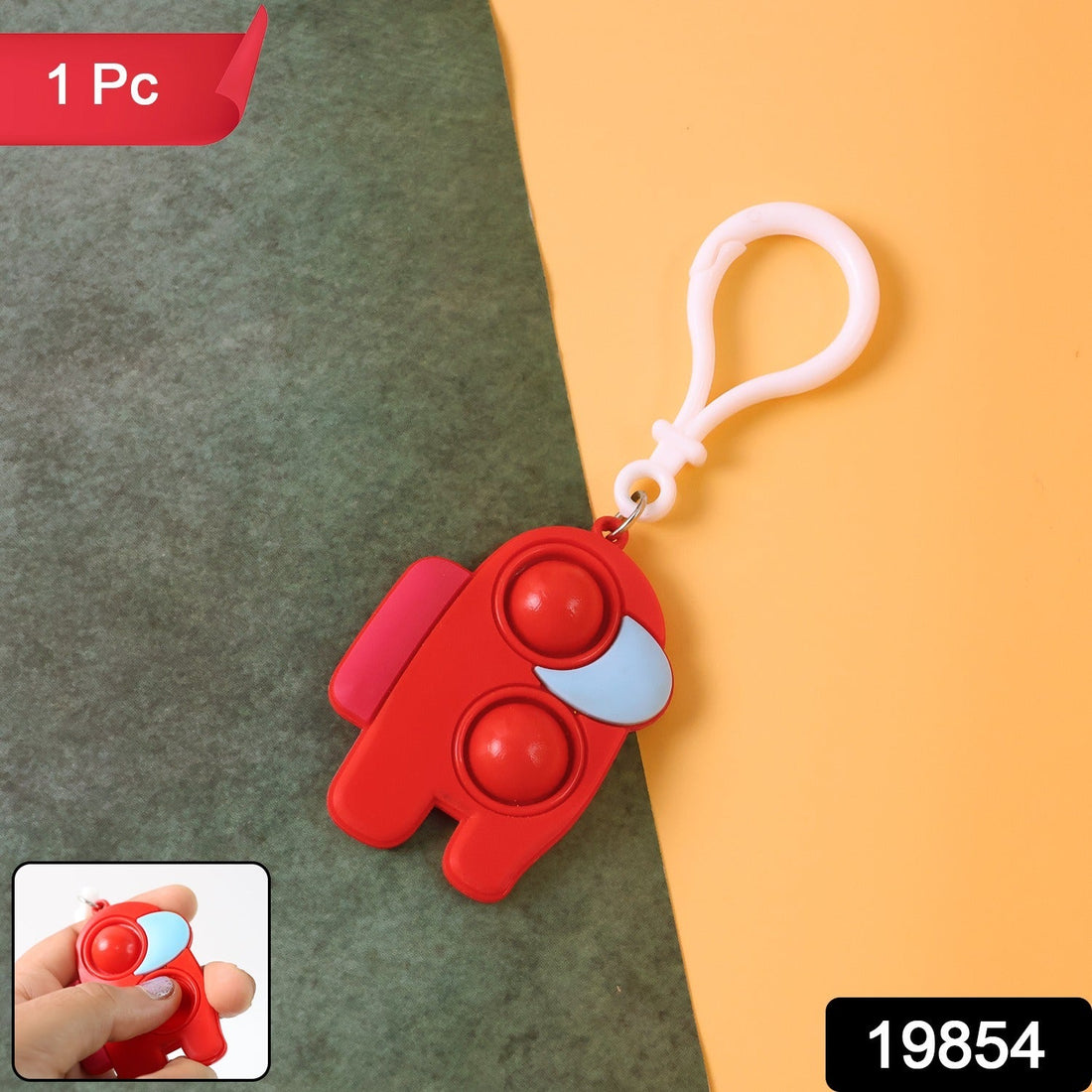 Pop-It Fidget Keychain Toy - (1 Pc / Mix Color)