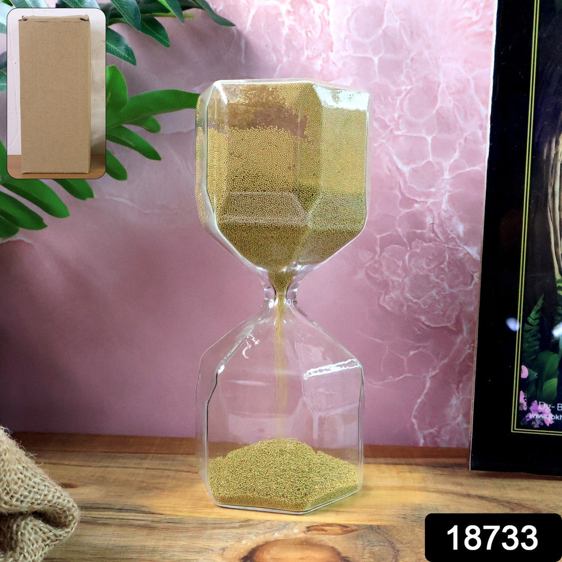 Faceted Glass Hourglass Sand Timer - (1 Pc / 4 Minutes Approx Time)