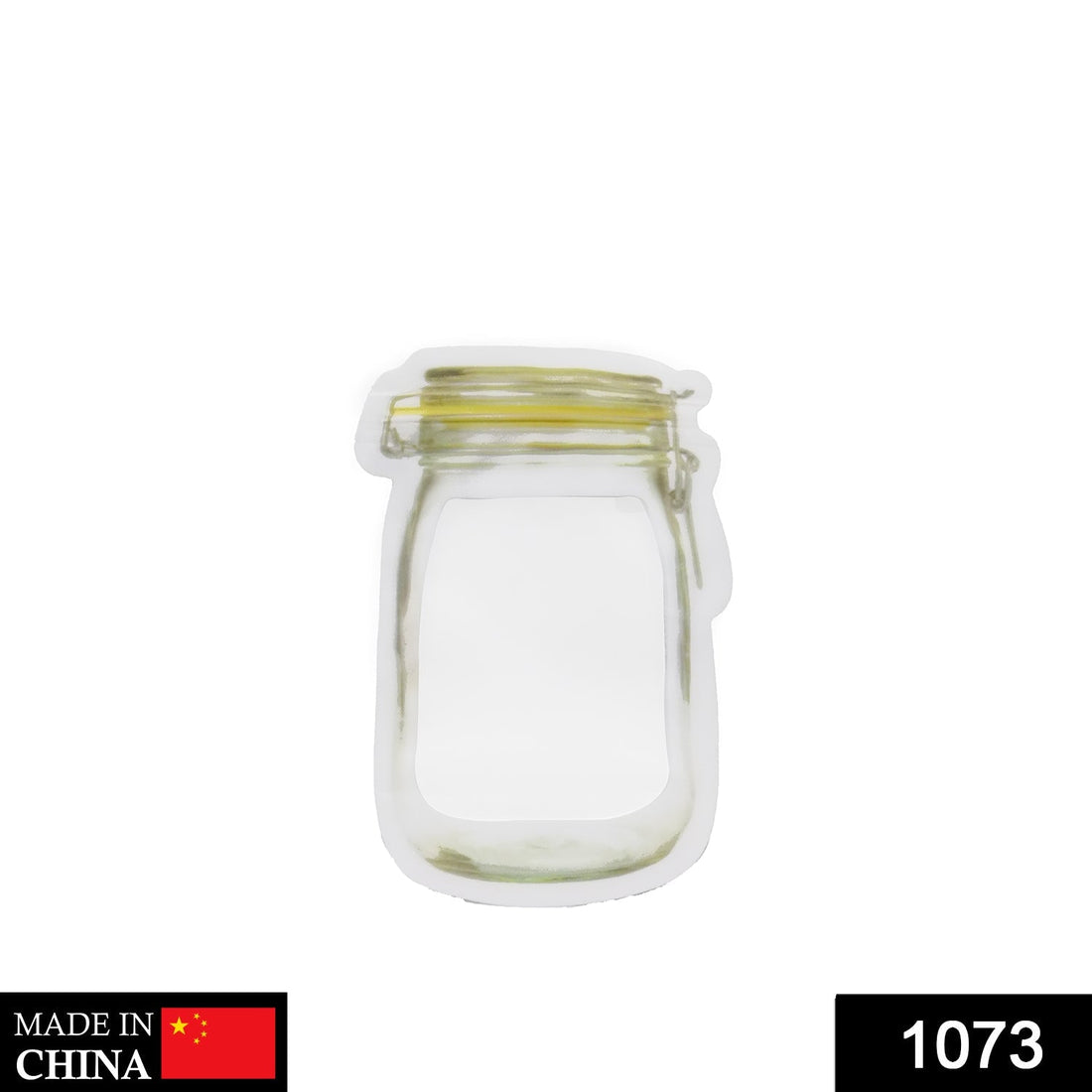 Plastic jar with zipper and airtight seal, 150ml capacity.