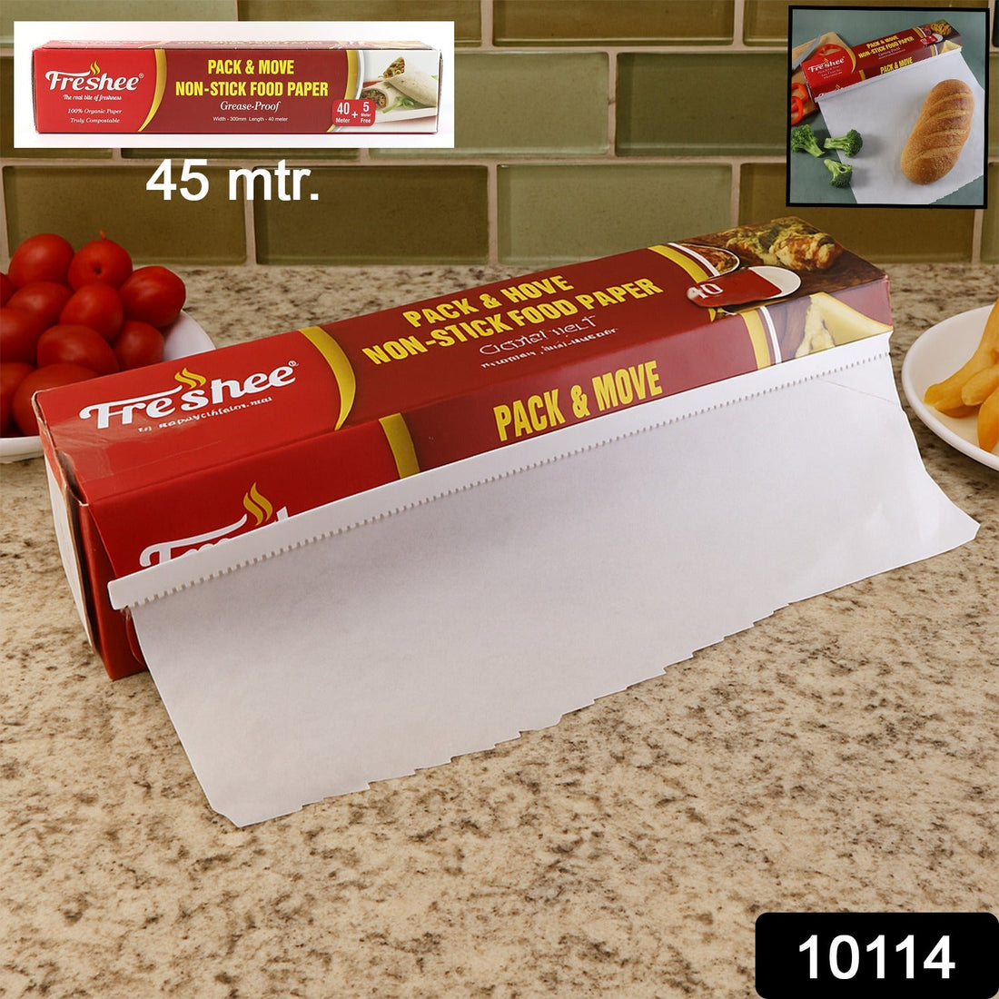 Freshee Pack & Move Non-Stick Food Paper 40 Meter + 5 Meter Free (Total 45 Meter)