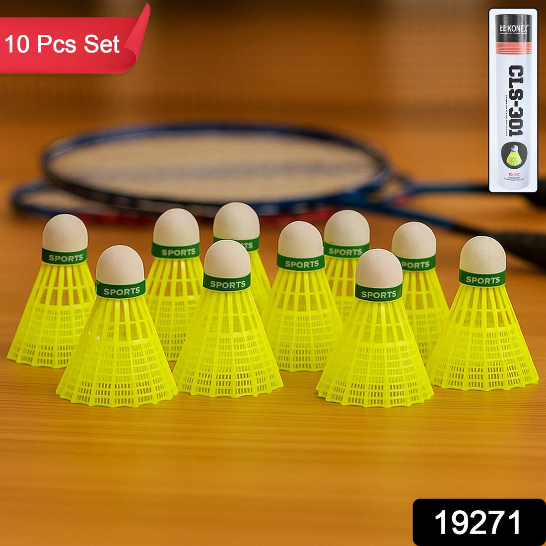 Knx Premium Plastic Badminton Shuttlecock Set (10 Pcs)