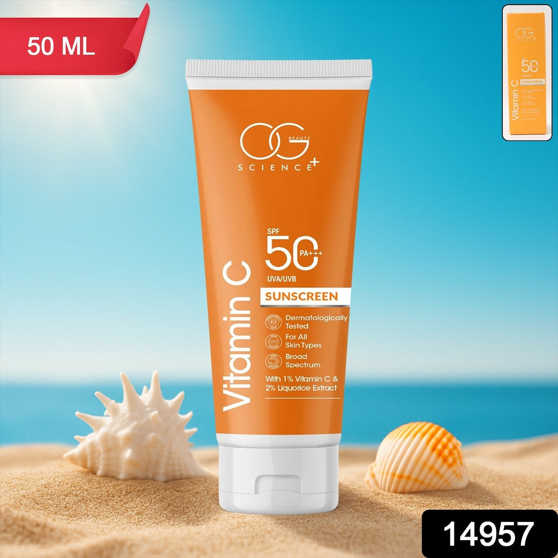 OG Beauty Vitamin C Sunscreen SPF 50 PA+++ - (1 Pc / 50Ml)