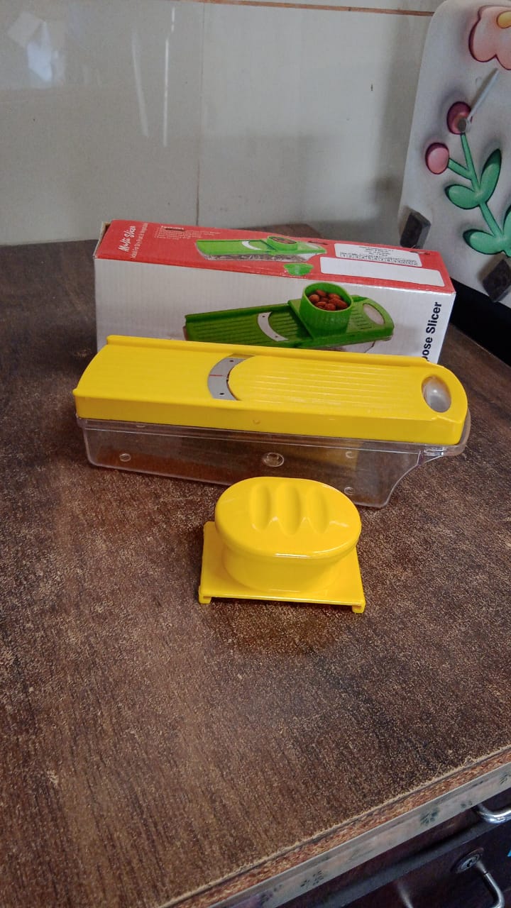 Big Multipurpose Vegetable and Fruit Slicer (Yellow / 1 Pc)