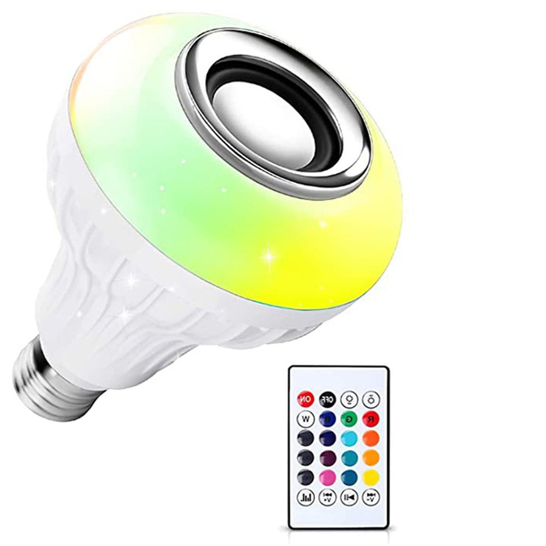 Smart LED bulb with Bluetooth connectivity and vibrant light options.