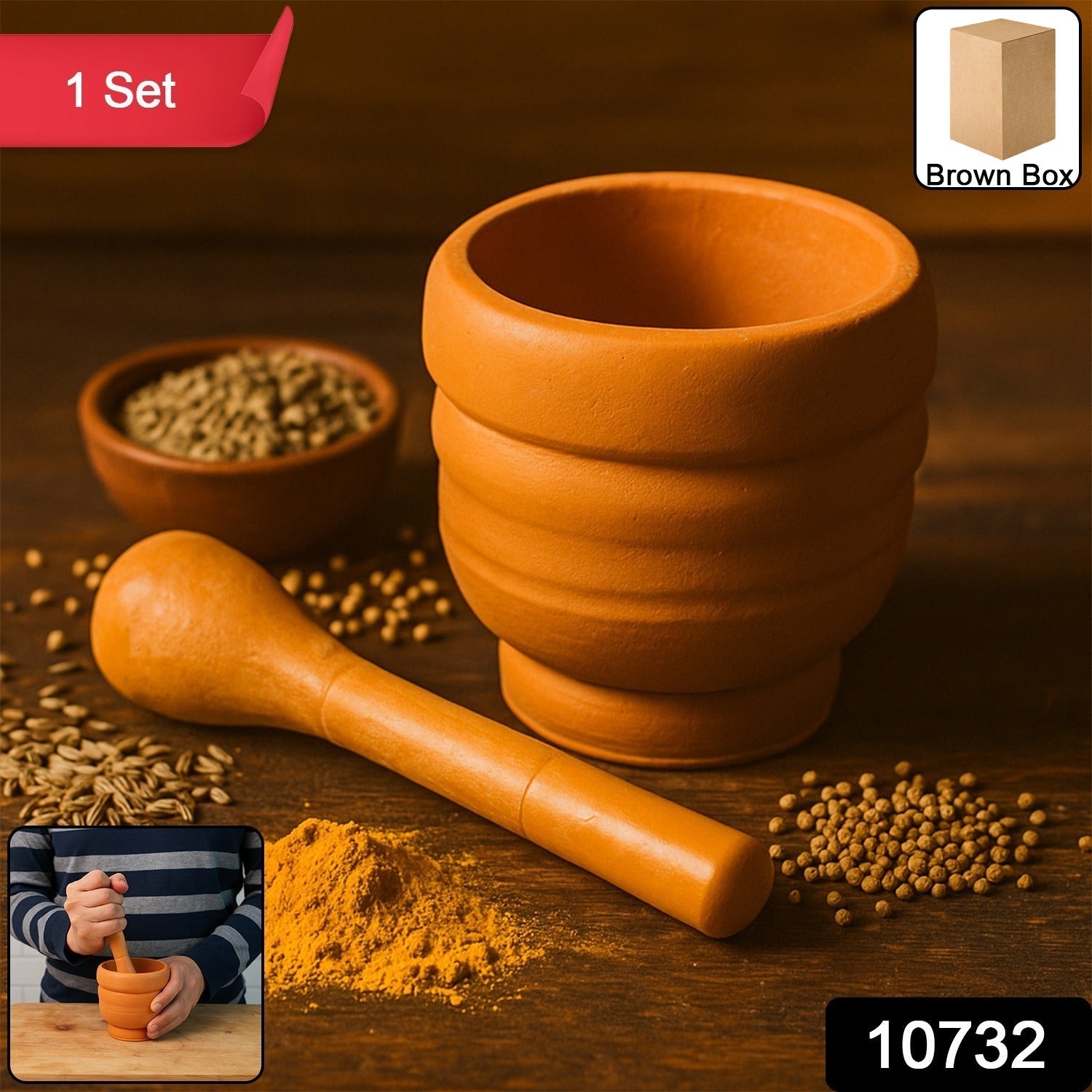 Unbreakable Plastic Mortar & Pestle - (Set)