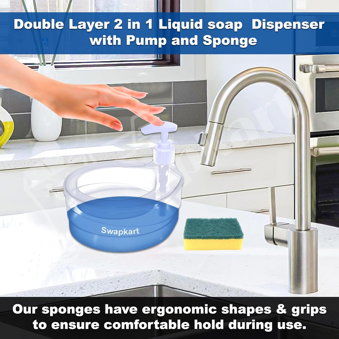 Double Layer Soap Dispenser for Bathroom Accessories Dishwasher Liquid Holder Liquid Dispenser Pump (Multicolor)