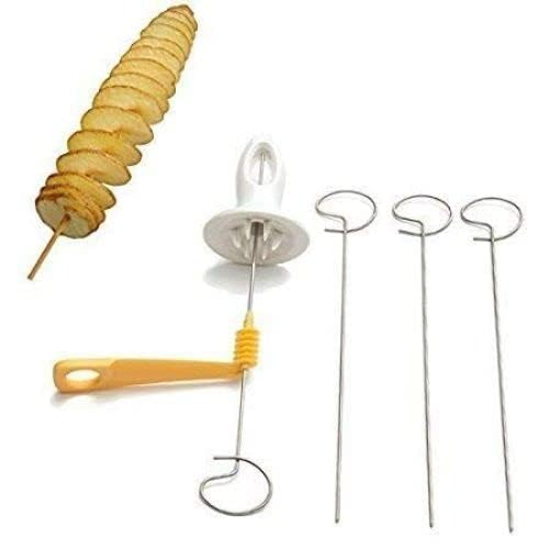 Manual Potato Chips Slicer Spiral Twister Tornado Chips Potato Slicer (Multicolor)