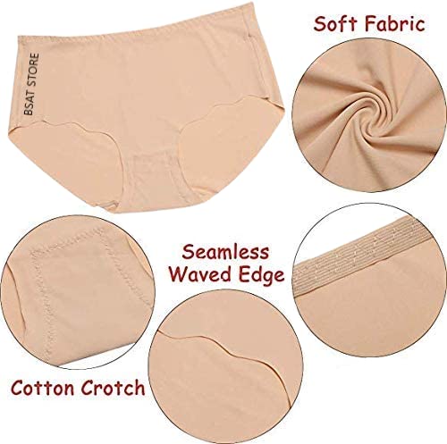 Women's Ice Silk Blend Invisible Lines No Show Hipster Panty (Multicolor, Pack of 4)