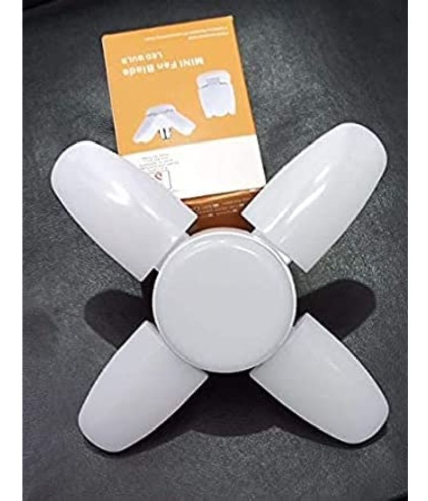 Charkee 25W Cool Day Mini fan Blade 4 Leaf Foldable LED Bulb with Angle Adjustable Ceiling Lights Home Pack of 4