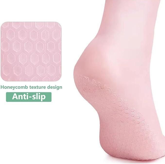 Silicone Gel Heel Socks Anti Slip for Dry Cracked Feet (Pack of 2)