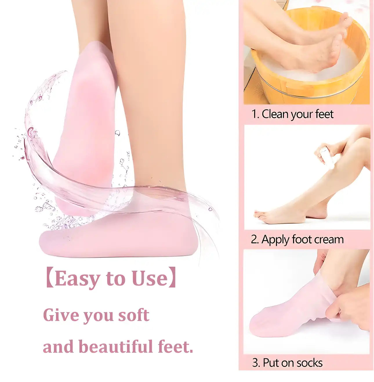 Silicone Gel Heel Socks Anti Slip for Dry Cracked Feet