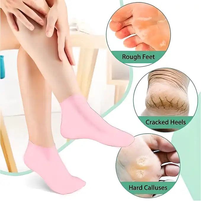 Silicone Gel Heel Socks Anti Slip for Dry Cracked Feet