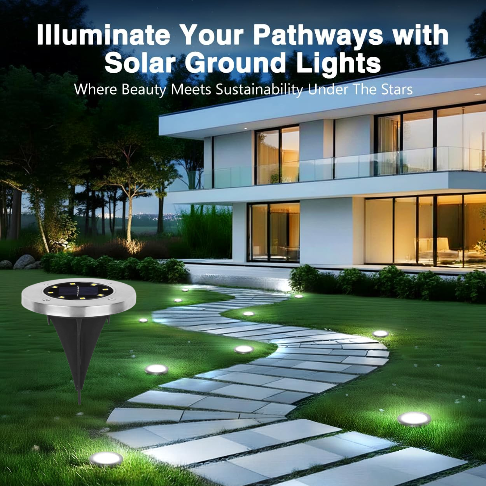 Solar Powered LED Garden Lights (4 Pc)