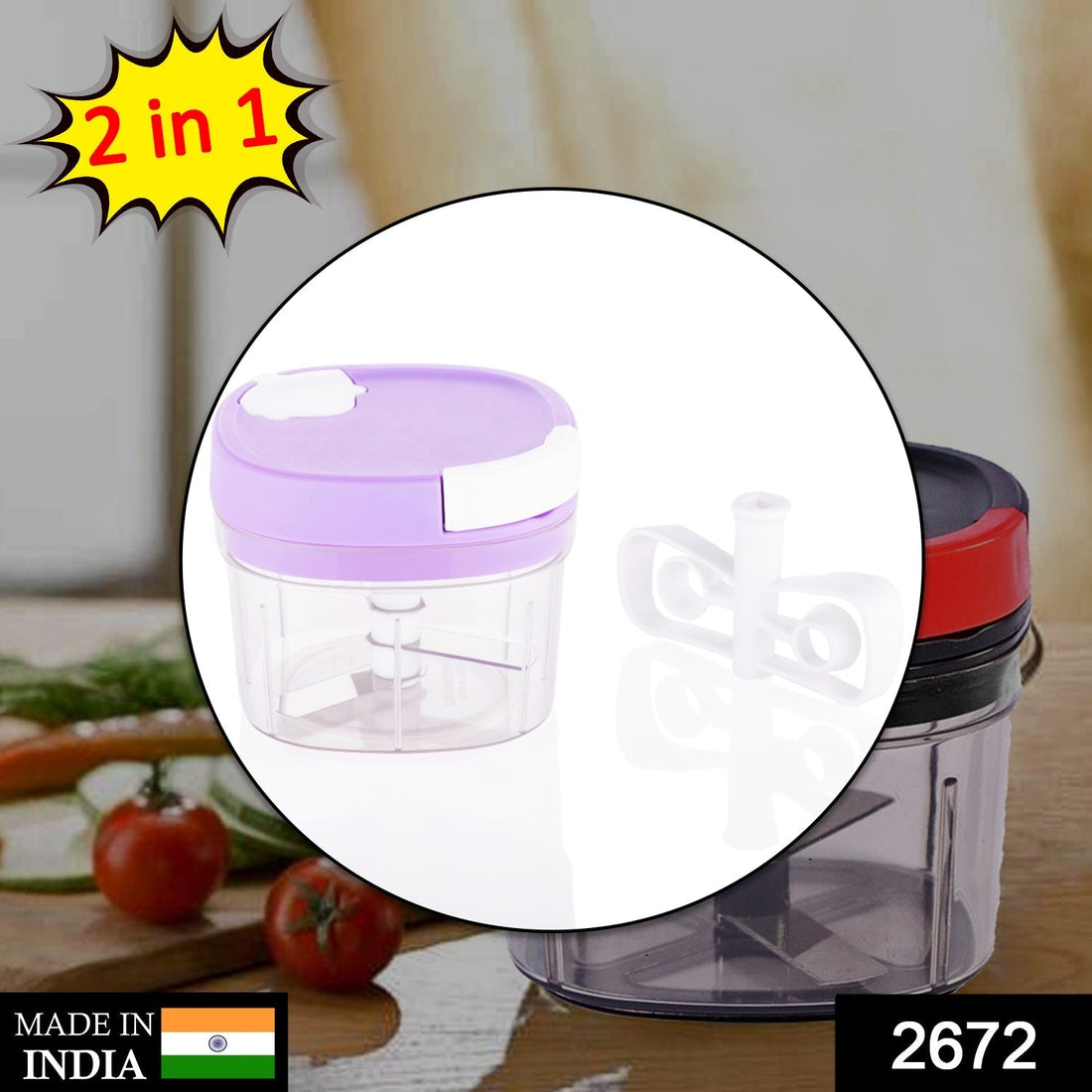 Handy chopper and slicer with a 600ML capacity for kitchen use