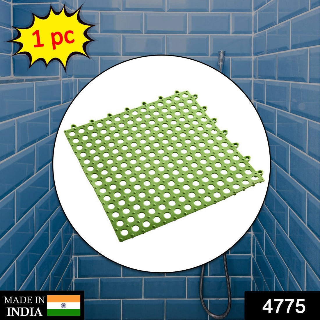 Anti-slip mat with textured surface for secure footing while bathing