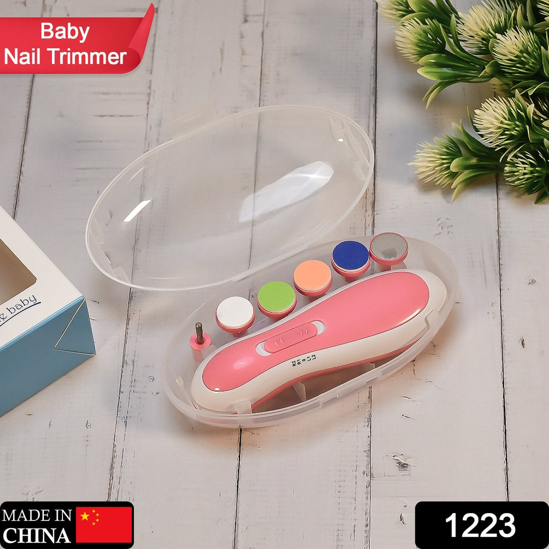 Electric baby nail trimmer with grinding heads