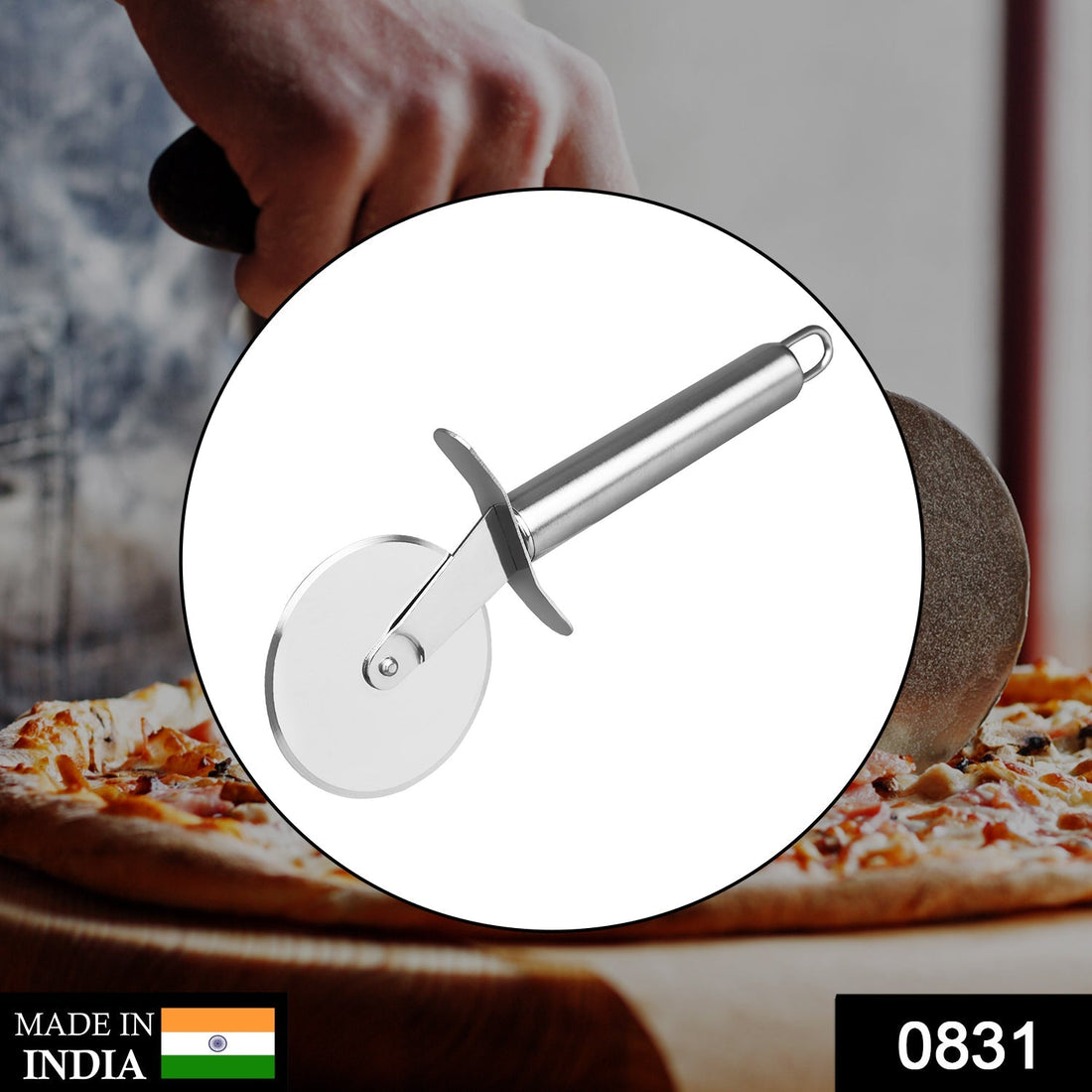 Stainless steel pizza and pastry cutter for kitchen use