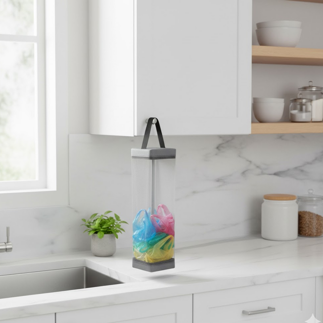 Hanging Waste Bag Holder – Large Capacity Garbage Storage with Sturdy Handle for Home, Kitchen & Restaurant (1 Pc)