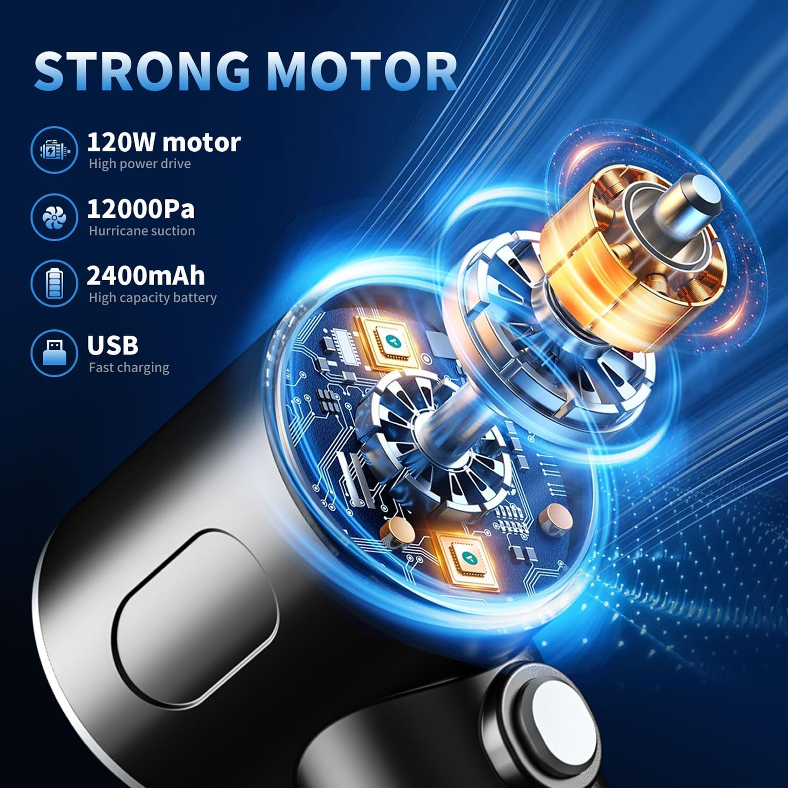 3 in 1 Mini Car Vacuum – Wireless, Rechargeable, Blower & Dust Cleaner for Car, Home & Keyboard