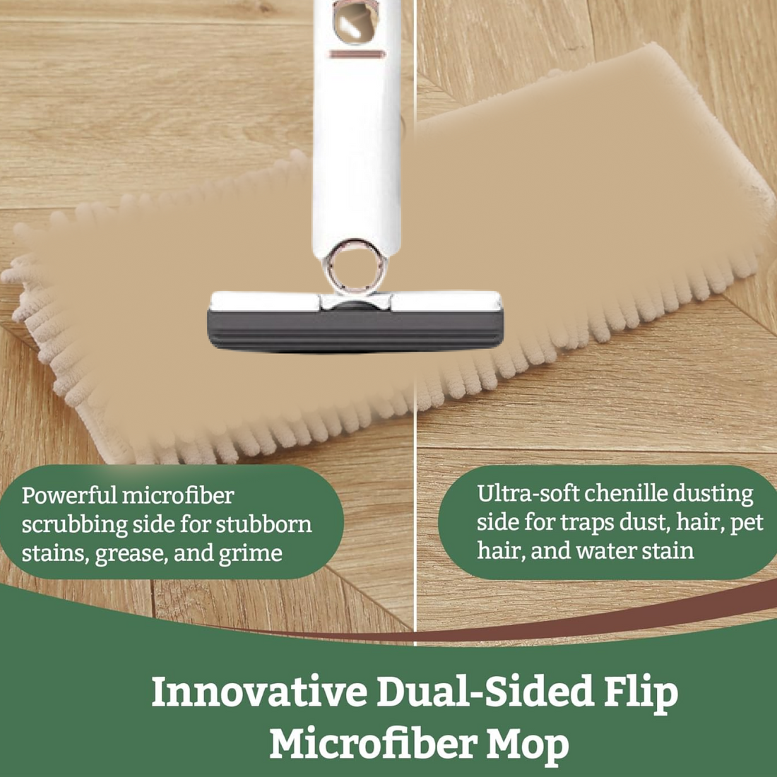 Portable Self-Squeeze Short Mop, Mini Hand Wash-Free Strong Absorbent Mop with 1 Cotton Head, Cleaning Sponge For Bathroom Kitchens Table