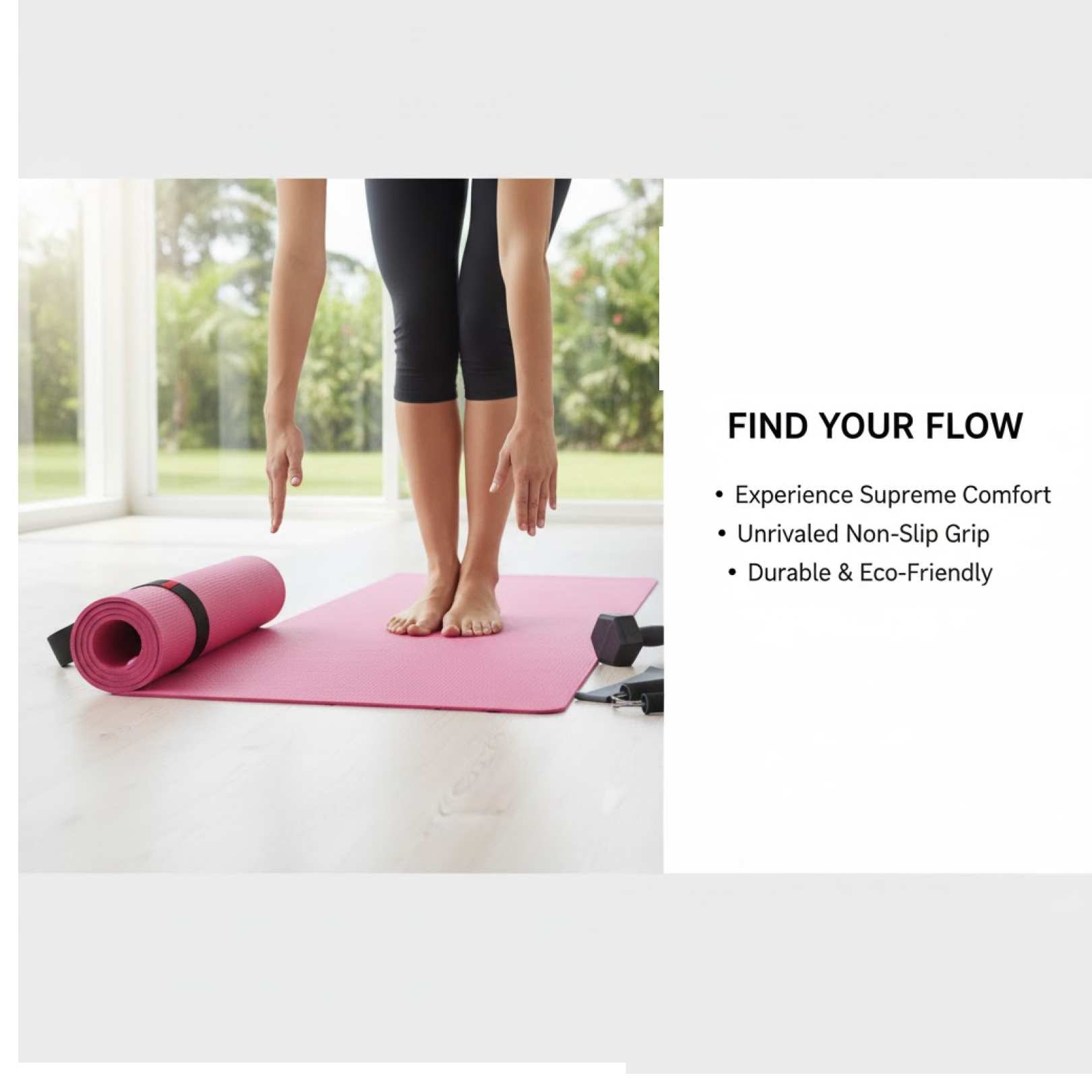 Yoga Mat Eco-Friendly For Fitness Exercise Workout Gym with Non-Slip (180x60xcm) Color may very