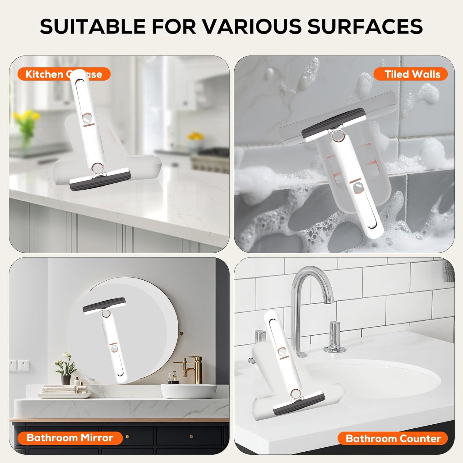 Portable Self-Squeeze Short Mop, Mini Hand Wash-Free Strong Absorbent Mop with 1 Cotton Head, Cleaning Sponge For Bathroom Kitchens Table