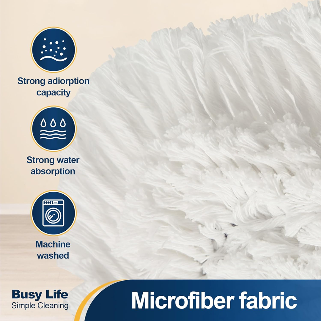 Adjustable 360° Flat Hand Mop: Floors, Walls, Ceilings (Easy Squeeze)