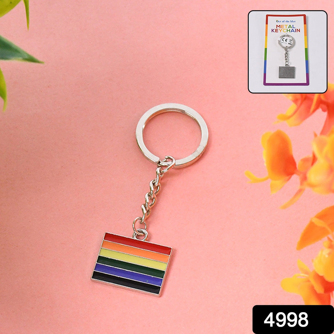 Rainbow Design Metal Keyring Key Chain (1 Pc Mix Design)