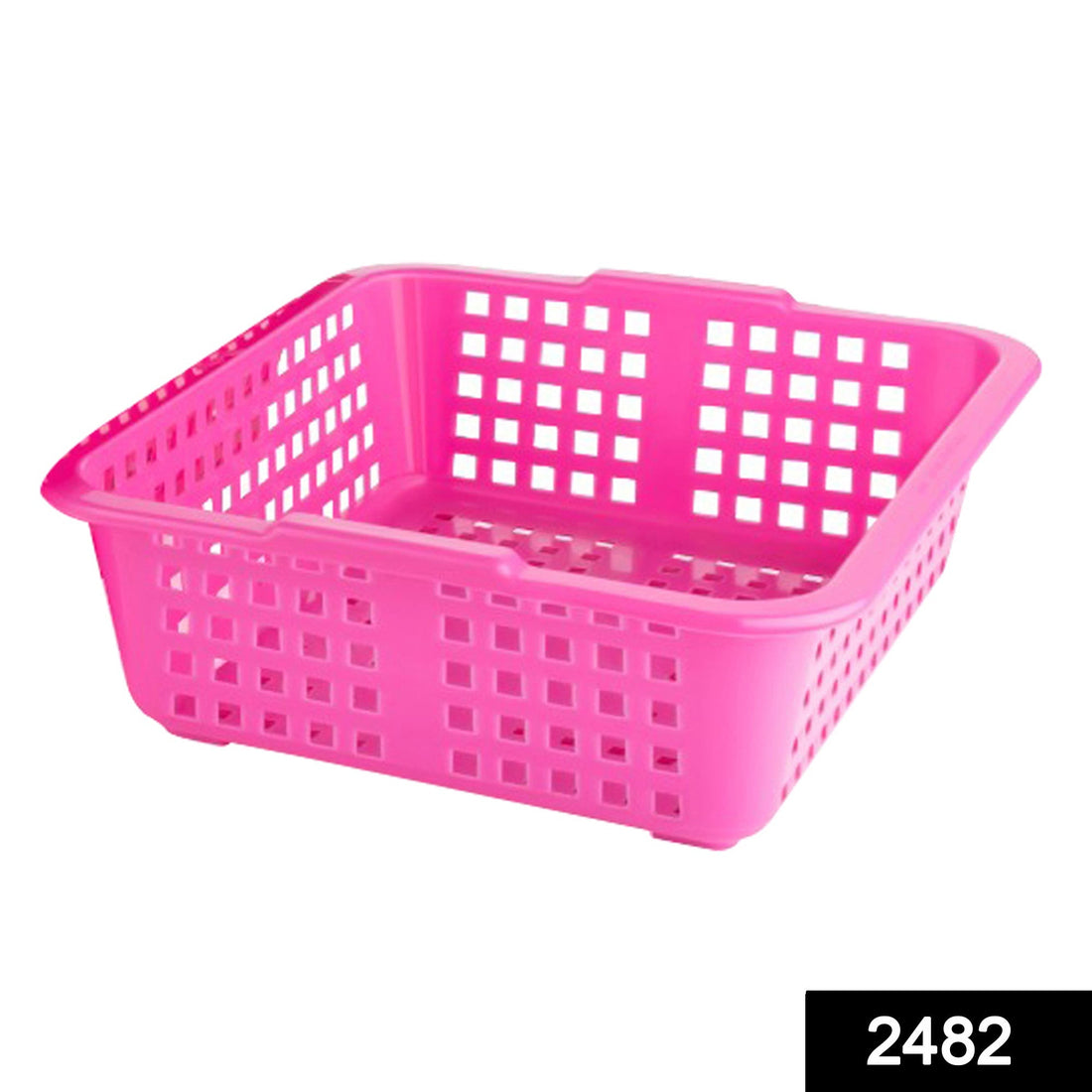 Medium size plastic cane fruit basket, close-up