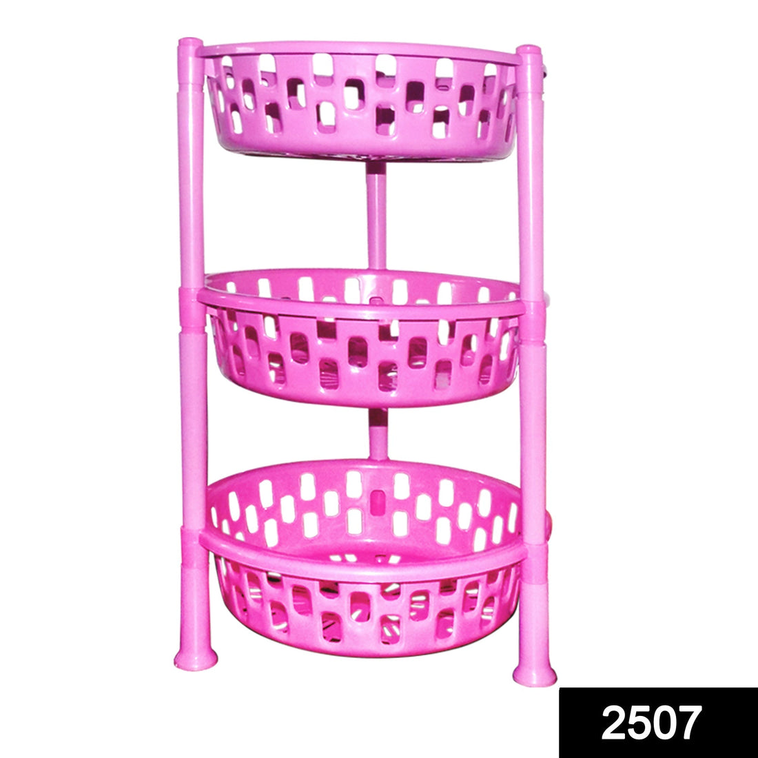 Round multipurpose plastic rack with several compartments