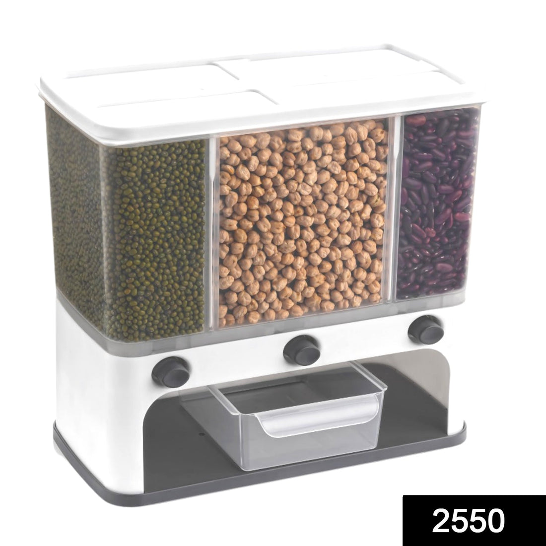 Cereal dispenser with wall mount and push button