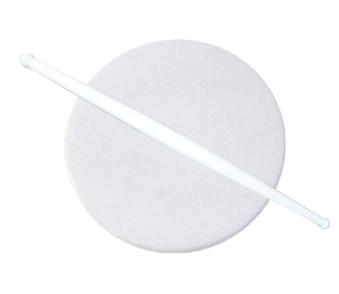 White plastic rolling pin for chapati making