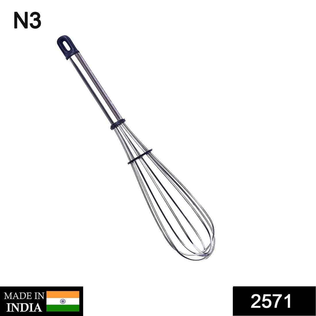 Balloon whisk with ergonomic handle for mixing and beating