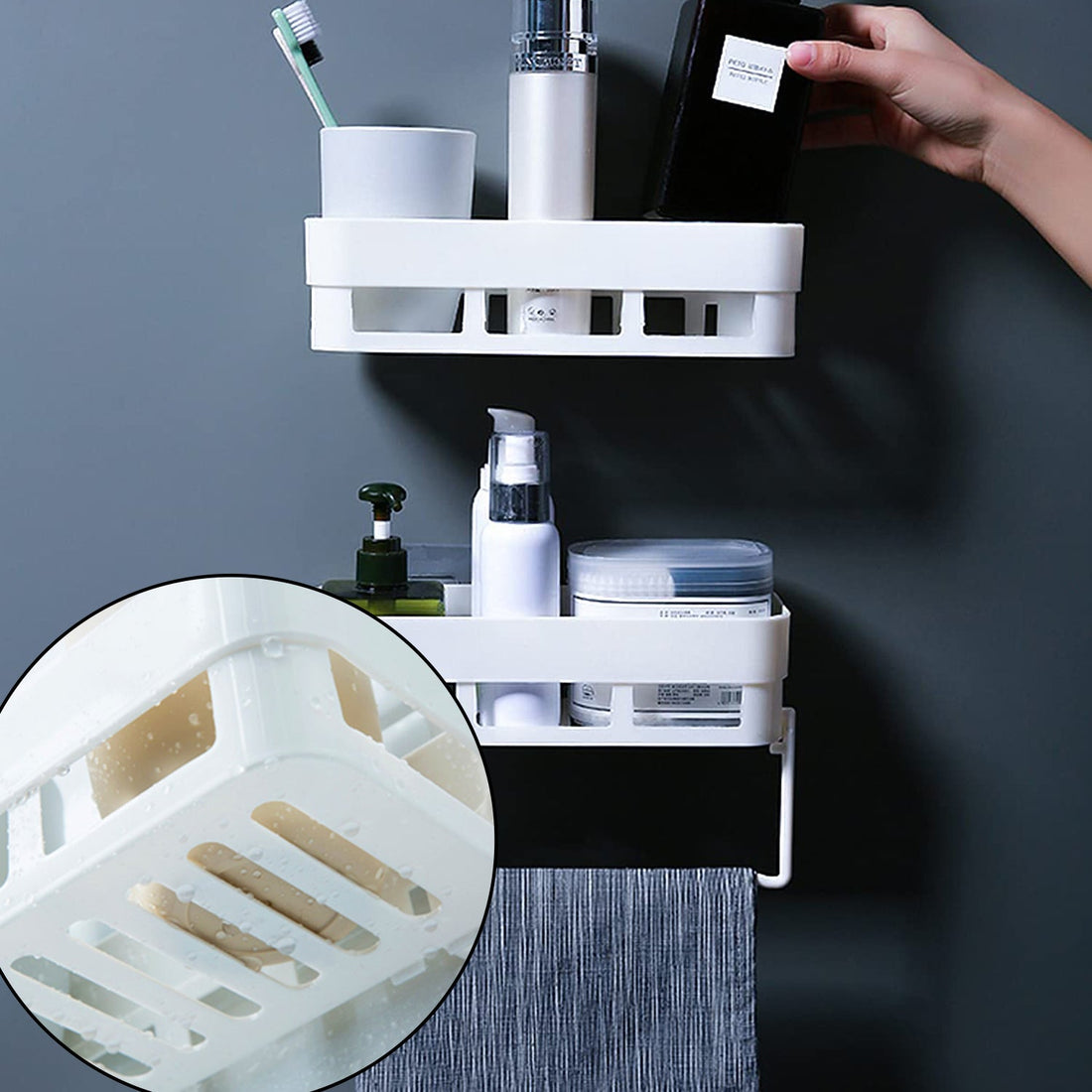 Multipurpose Kitchen Bathroom Shelf Wall Holder Storage Rack Bathroom
