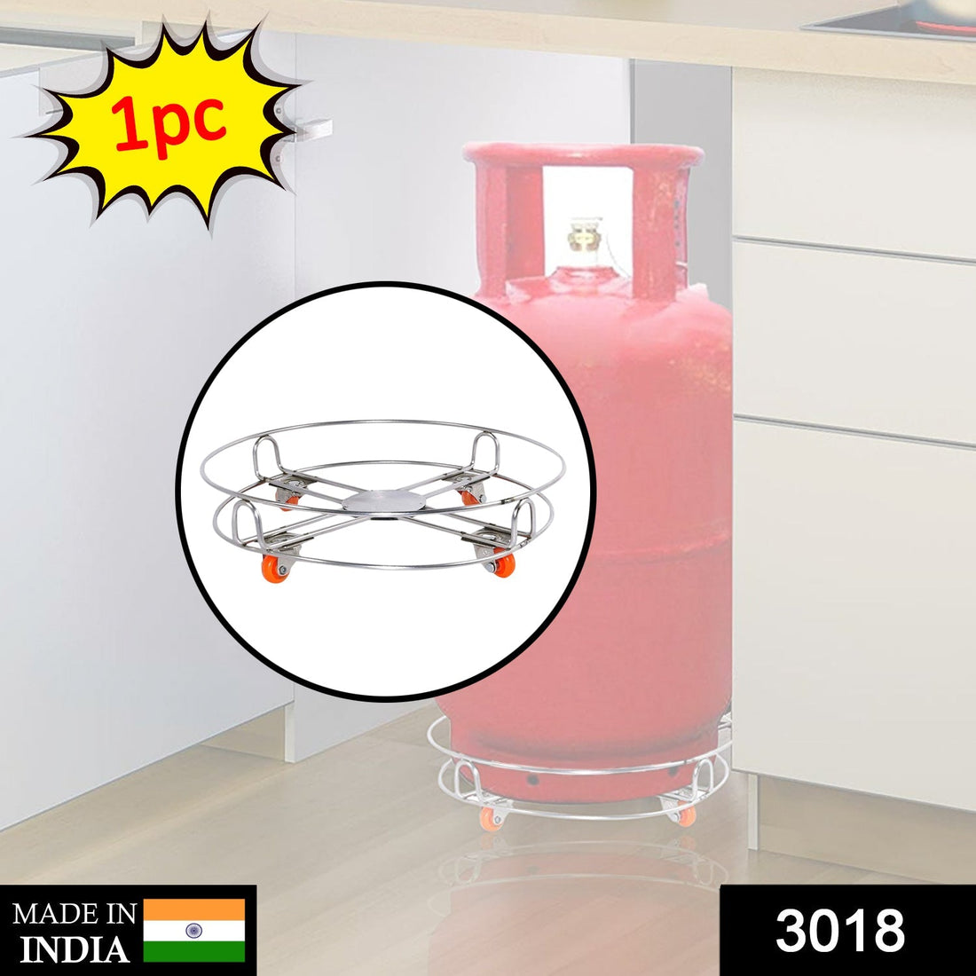 Movable gas cylinder trolley for easy transportation