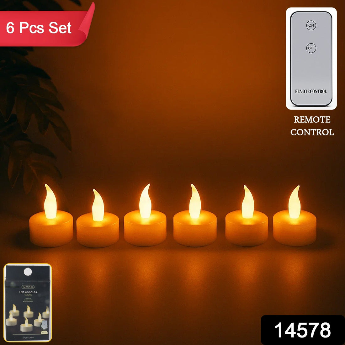 Premium 6 Piece LED Flameless Candle Light Set with Remote Control