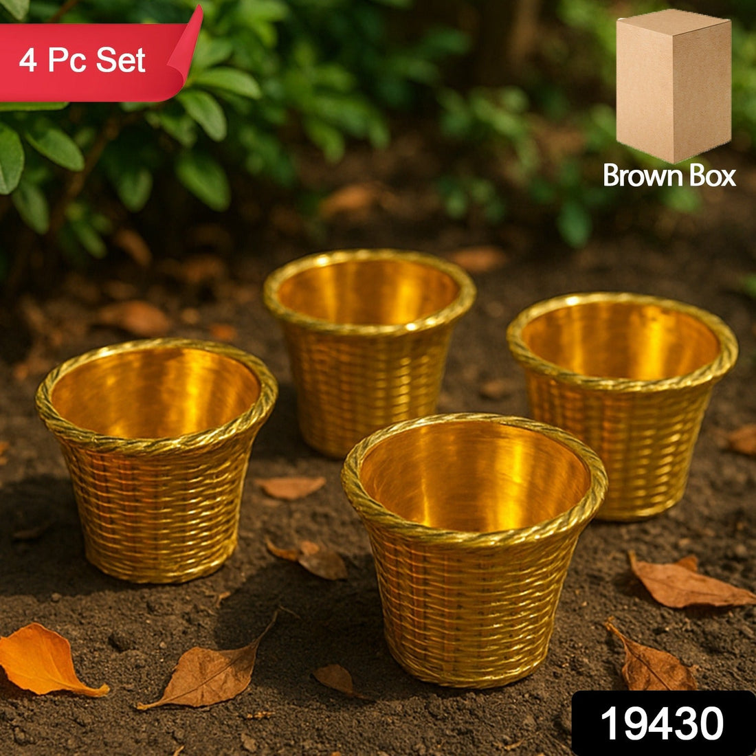 Plastic Flower Valencia (Pot) Home and Outdoor (4 Pc)