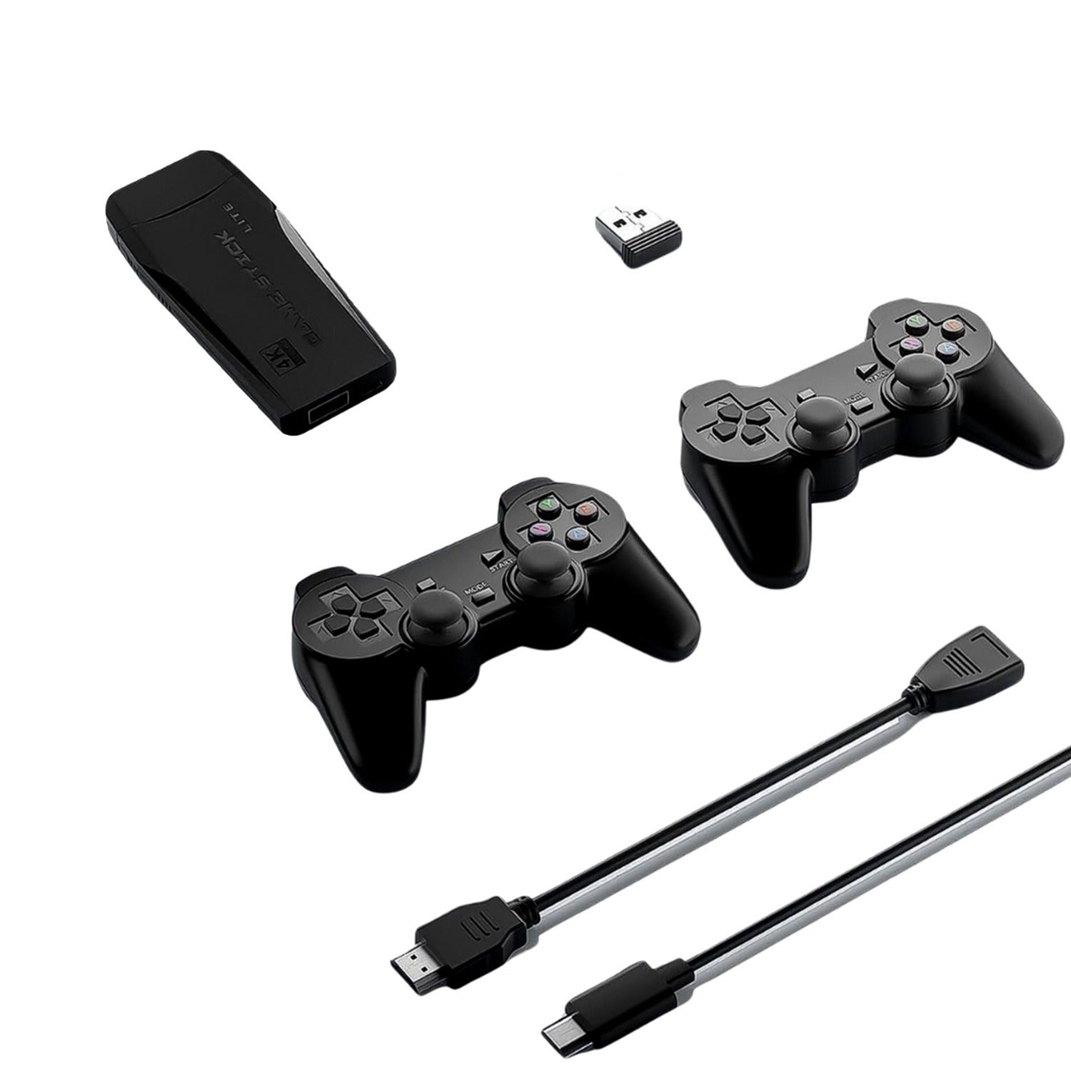 Wireless Controller Gamepad with 10,000+ Games, 4k Ultra HD Game Sticks Output, and 2.4GHz Wireless Controller Video Games with 64gb Memory Card (1 Set)