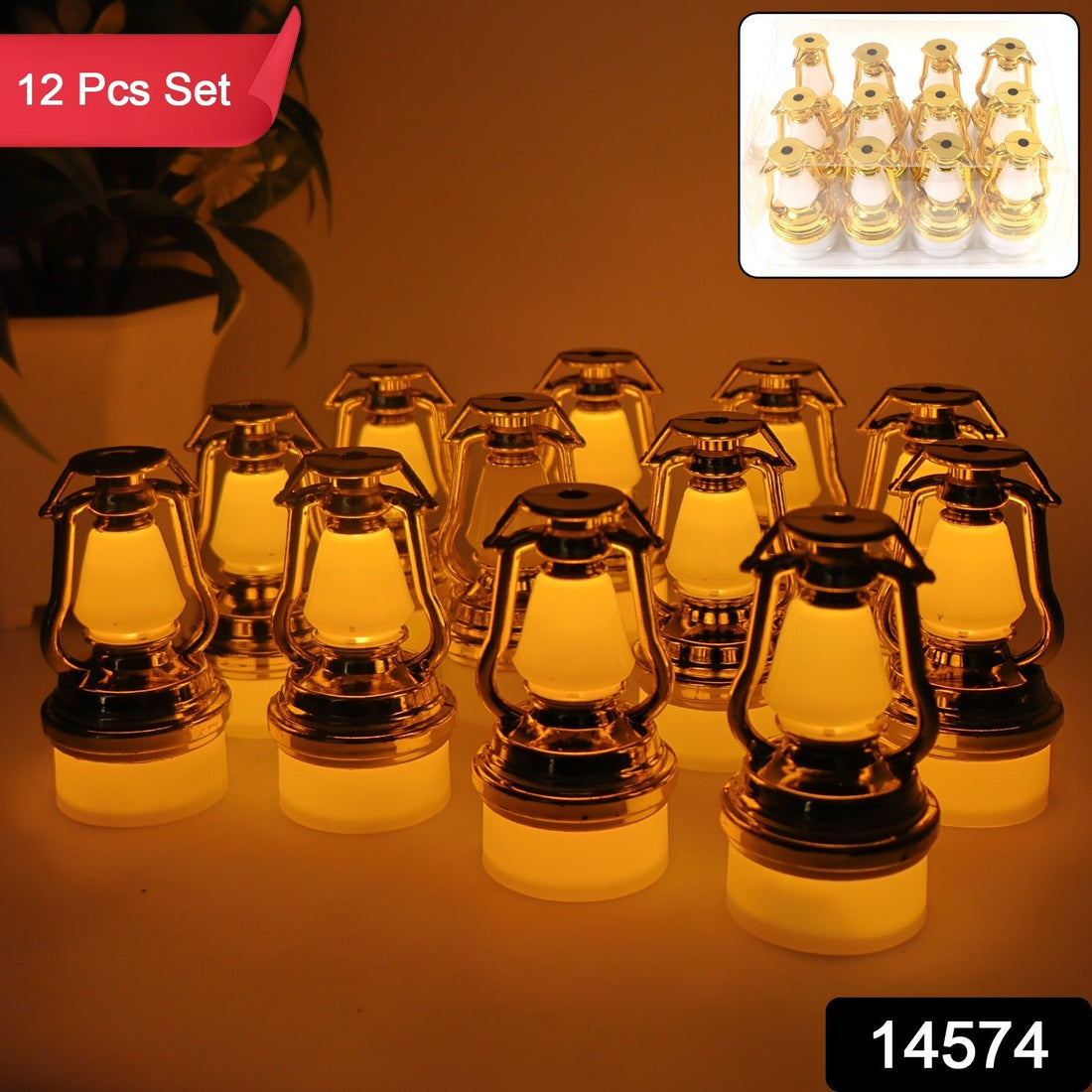 Decorative Vintage Lantern Style Flameless LED Candles (12 Pc)