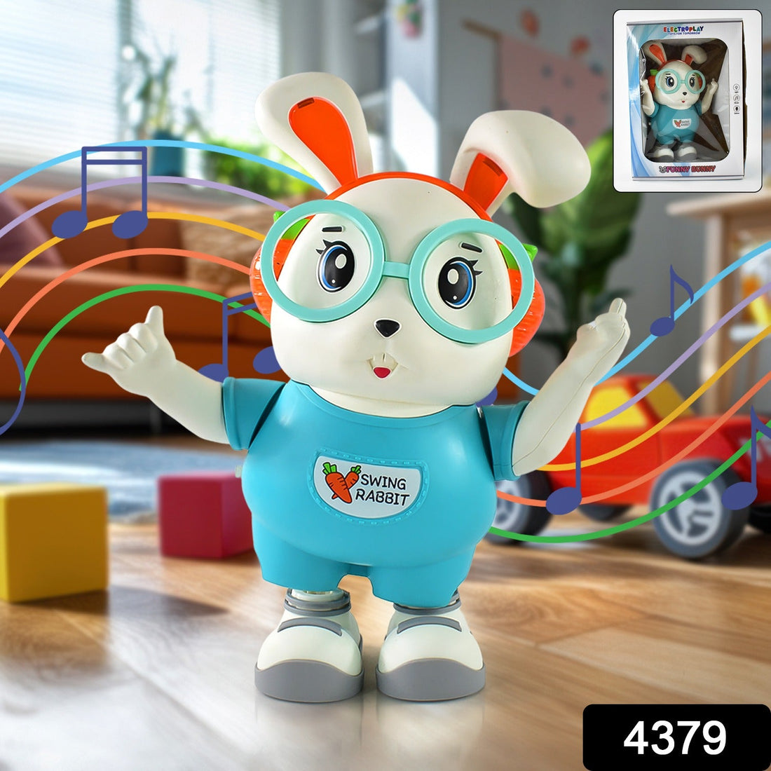 Electroplay Swing Rabbit Musical Dancing Toy – Interactive Bunny with Lights, Sounds (1 Pc / Battery Not Included)